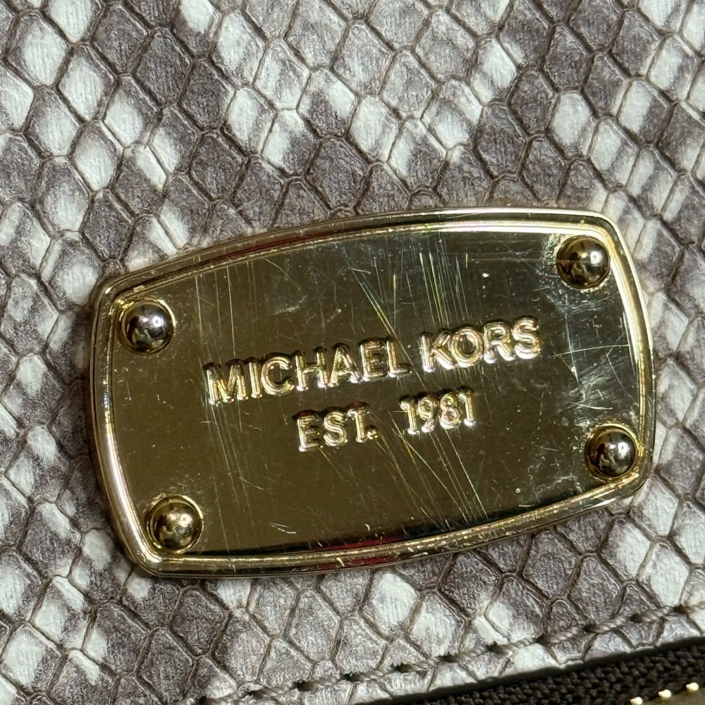 Michael Kors Bedford python embossed & suede Two … - image 5